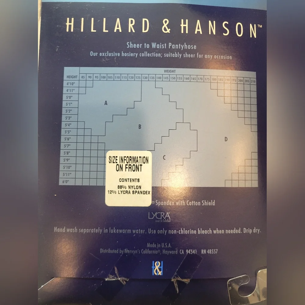 Hillard & Hanson sheer pantyhose
